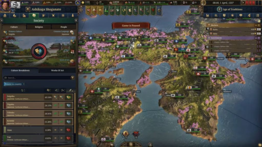 Как работают близость и контроль в Europa Universalis V