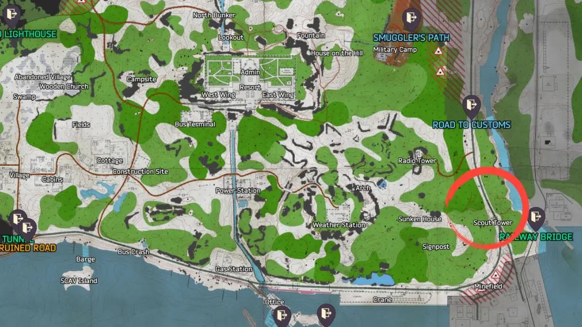 Расположение интеркома Портового терминала в Escape From Tarkov