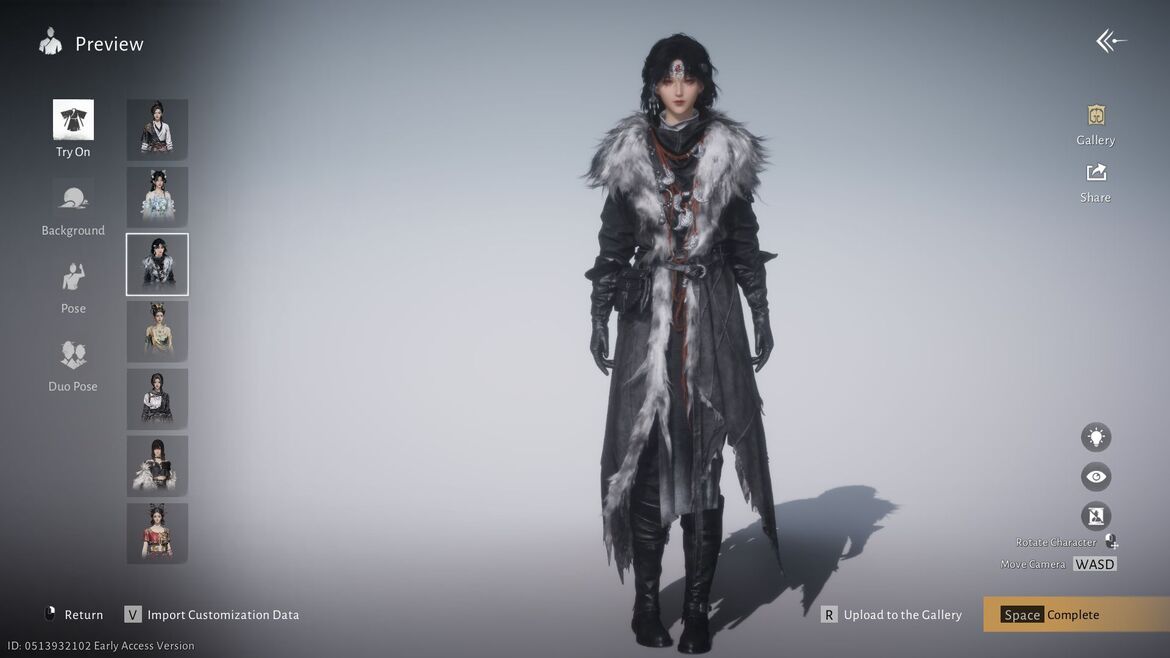 Примерьте различные наряды перед выходом из меню настройки персонажа