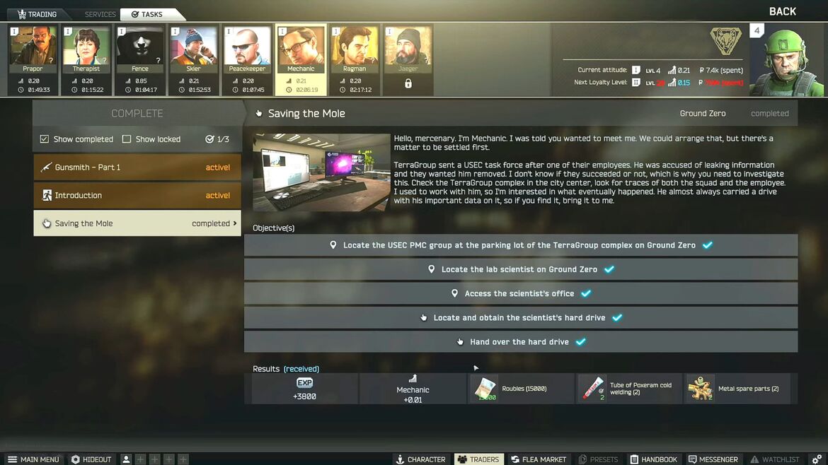 Обзор квеста Спасение крота в Побеге из Таркова