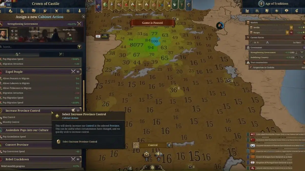 Получение контроля над новой столицей Получение контроля над новой столицей