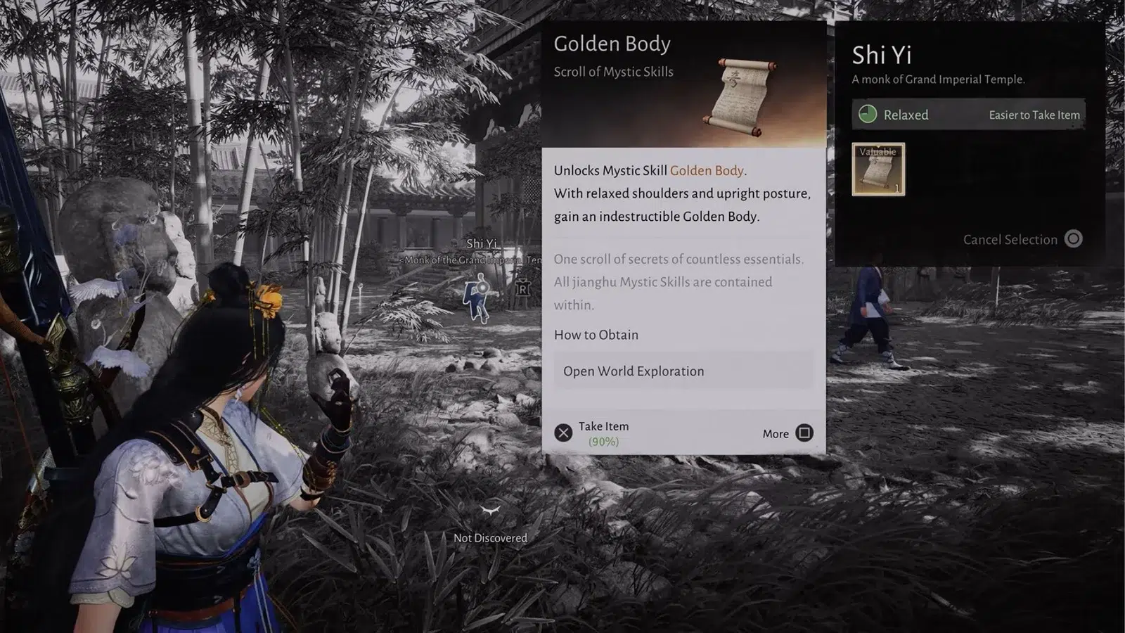 Чтобы получить свиток Золотое тело используйте Небесный захват