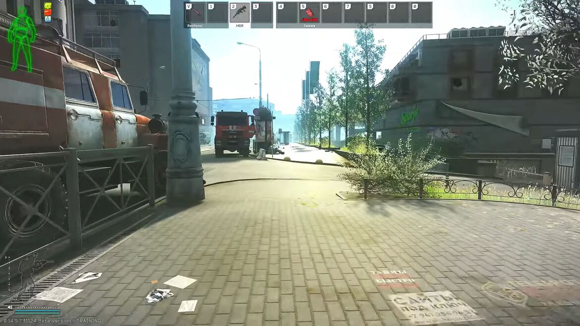 Найдите магазин Спарджа рядом с пожарной машиной