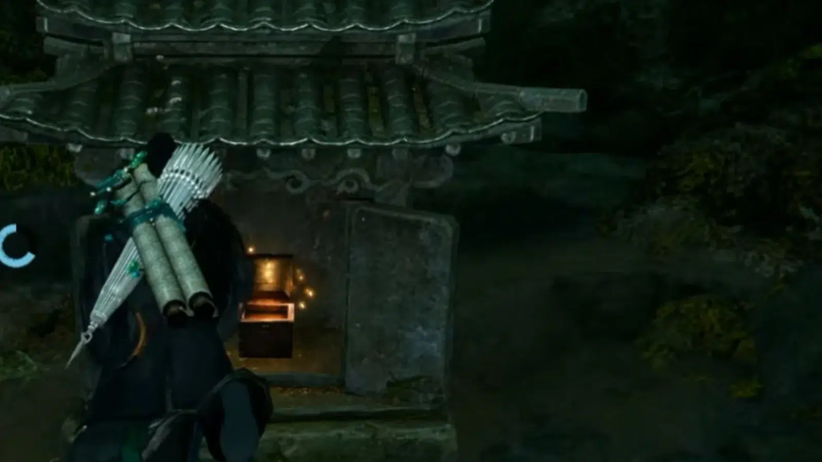 Вернитесь к беседке за пределами водопада