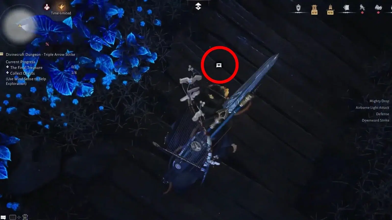 Спрыгните вниз и проползите через узкое пространство