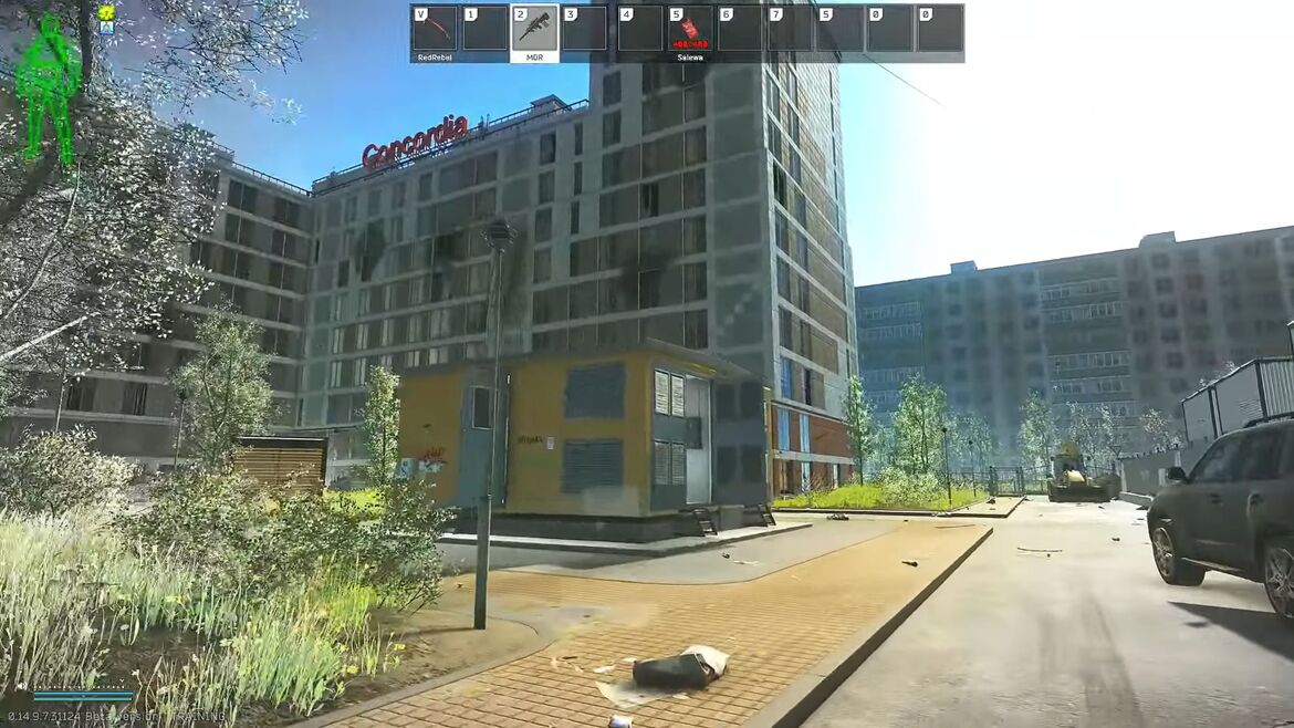 Пробегите через переулок чтобы найти здание Конкордии