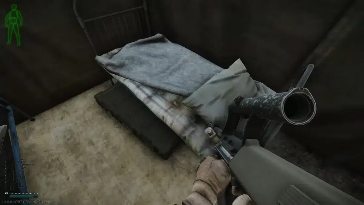 Войдите в шатёр и взаимодействуйте с подушкой на кровати Войдите в шатёр и взаимодействуйте с подушкой на кровати