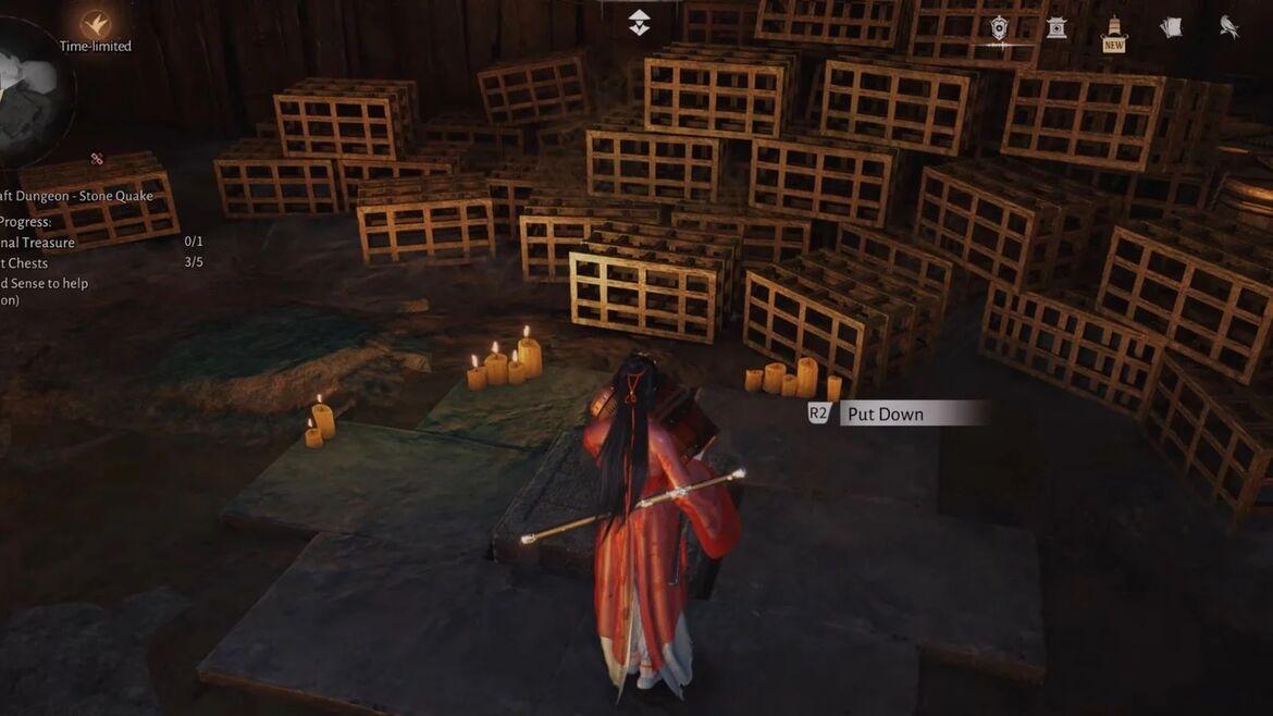 Диспенсер Взрывных Бочек рядом с третьим Сундуком