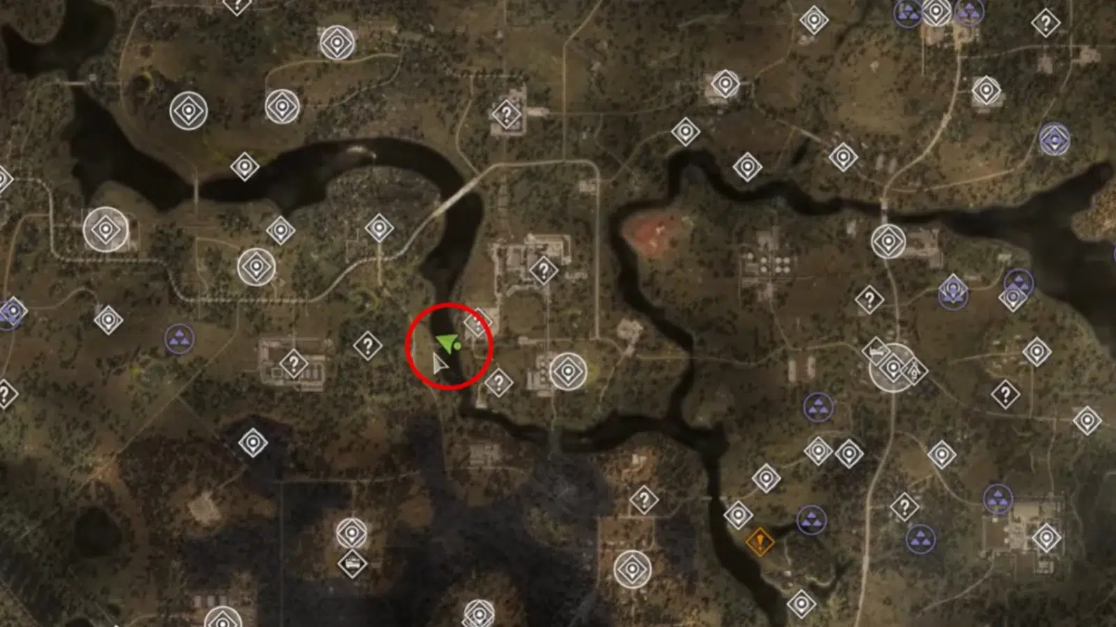 Расположение КПК Банзая на карте в Stalker Нерасказанные истории