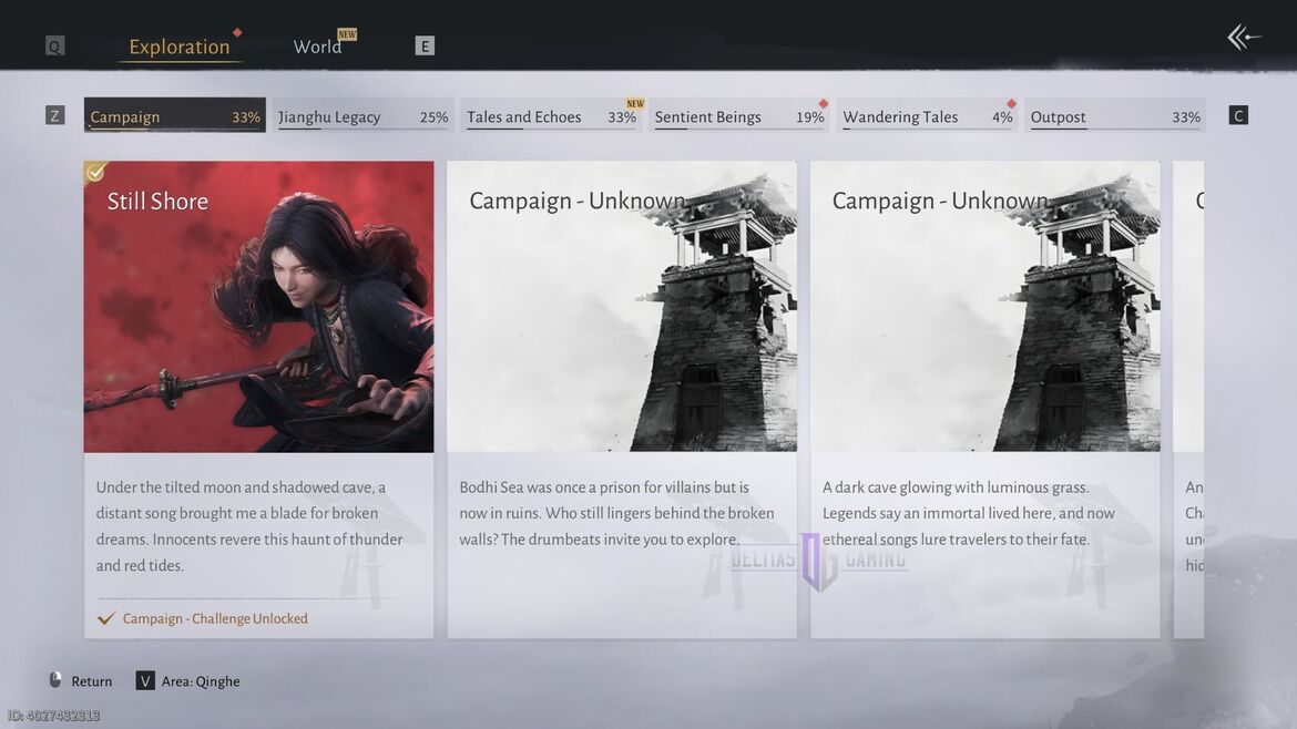 Проходите сюжетные квесты чтобы получить очки исследования