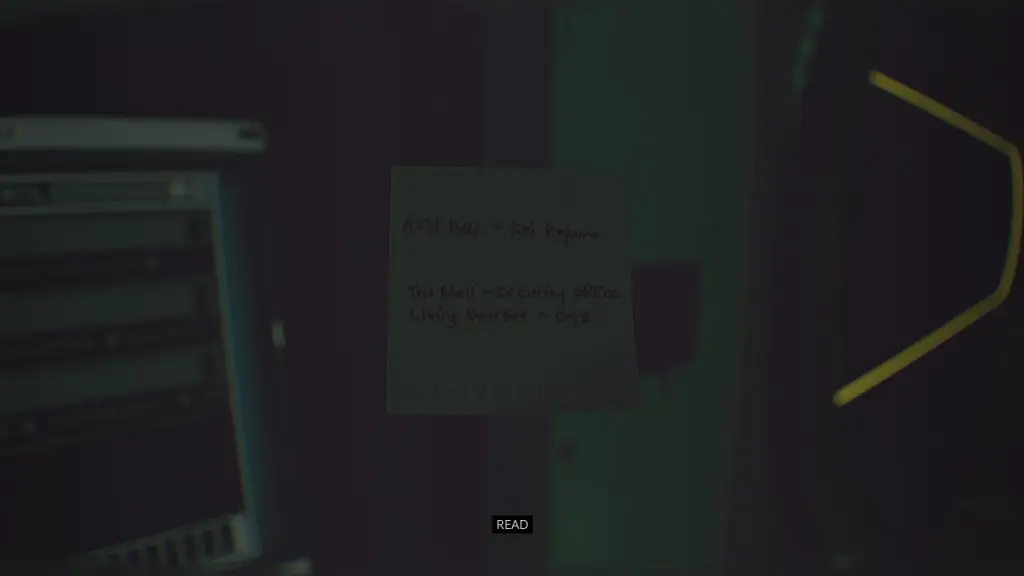 Рядом с терминалом есть записка