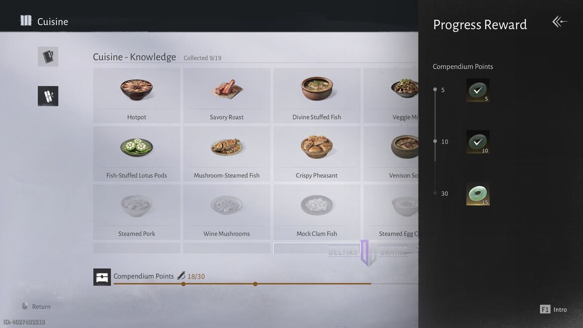 Награды за прогресс Компендиума в Where Winds Meet