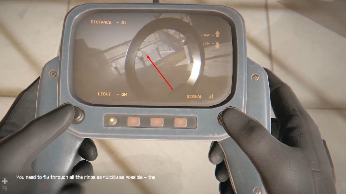 Дрон через кольца