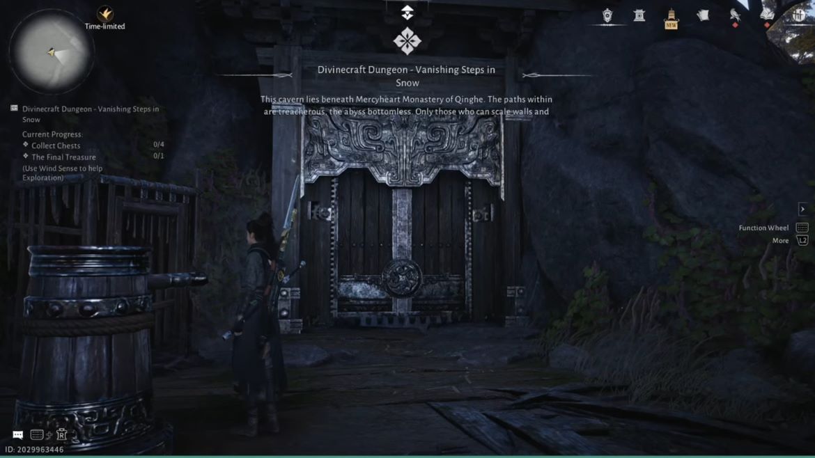 Вход в подземелье Vanishing Steps in Snow в регионе Цинхэ