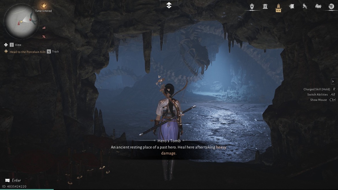 Отправьтесь в пещеру в указанной области чтобы найти босса