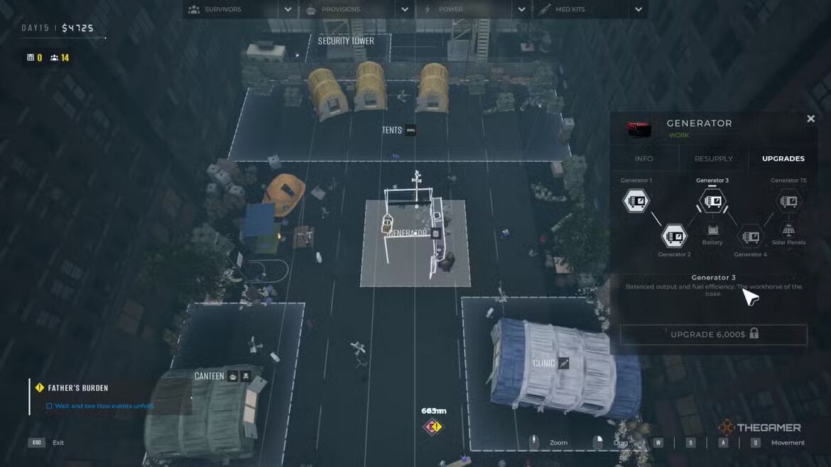 Меню улучшений базы в Quarantine Zone