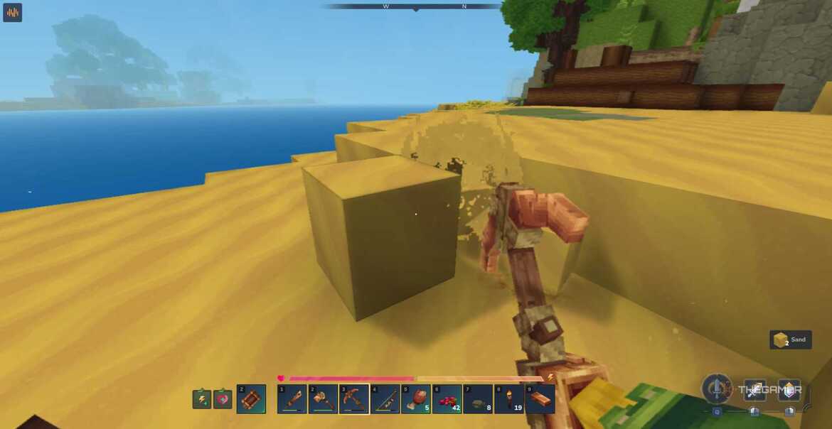 Песок на карте Hytale тёмно-жёлтый