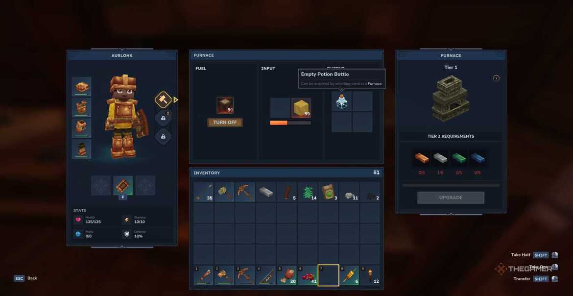 Крафт пустой бутылки в печи Hytale