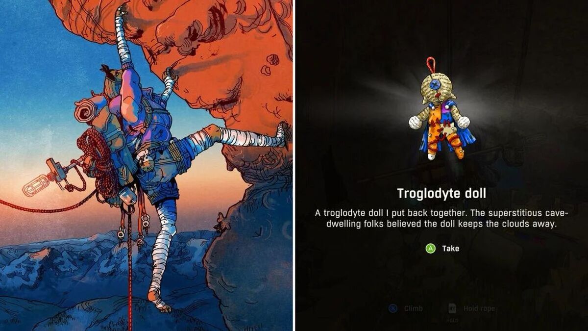 Где найти все части куклы троглодитов в Cairn трофей Метеоролог