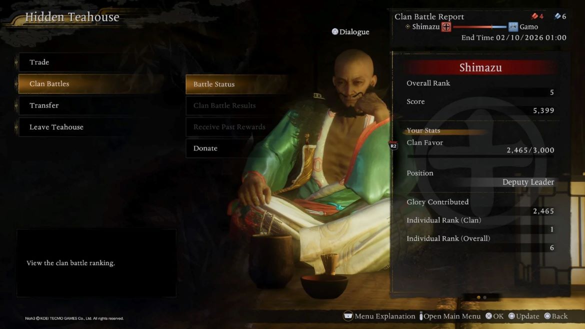 Разблокировка клановых битв в Nioh 3