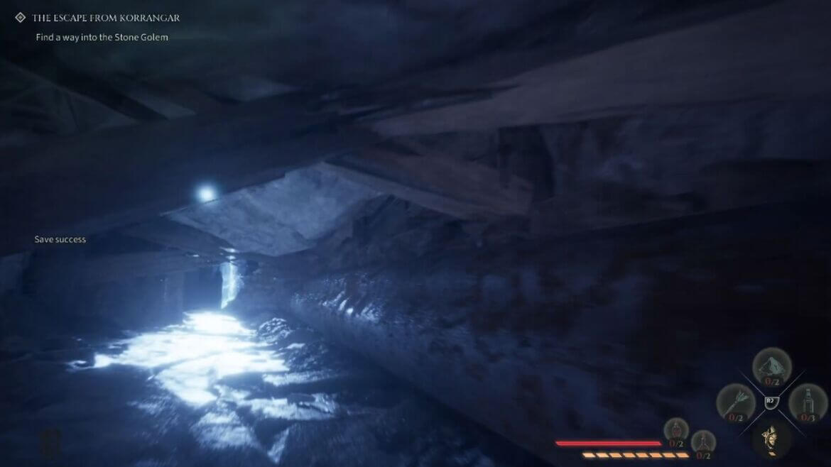 Проползите через щель и войдите в голема