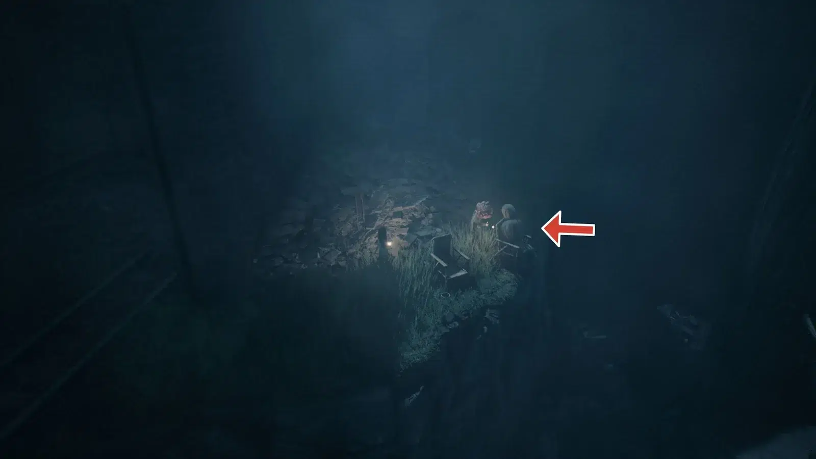 Труп на стуле перед ямой Труп на стуле перед ямой