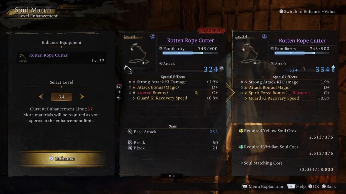 Механика улучшения оружия Nioh 3