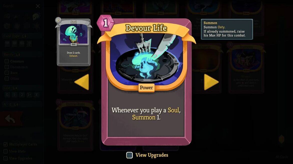 Карта Devour Life для персонажа Necrobinder в Slay the Spire 2