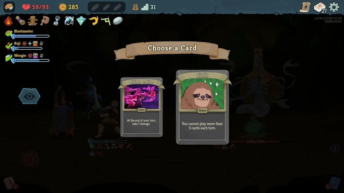 Схема атак босса Knowledge Demon в Slay the Spire 2
