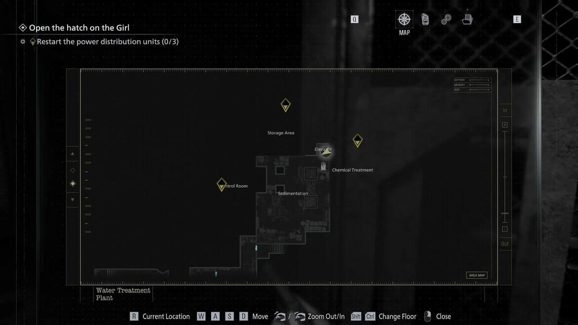 Грейс стоит перед сломанной лестницей с жёлтой лентой в Resident Evil Requiem
