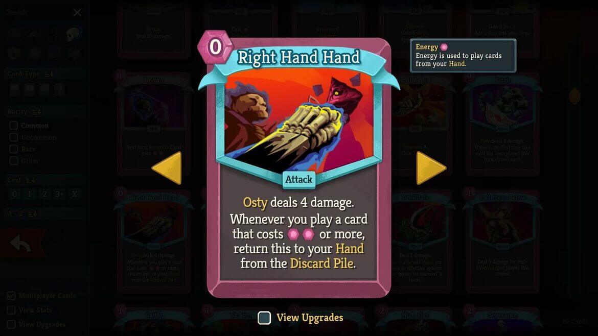 Карта Right Hand Hand для персонажа Necrobinder в Slay the Spire 2