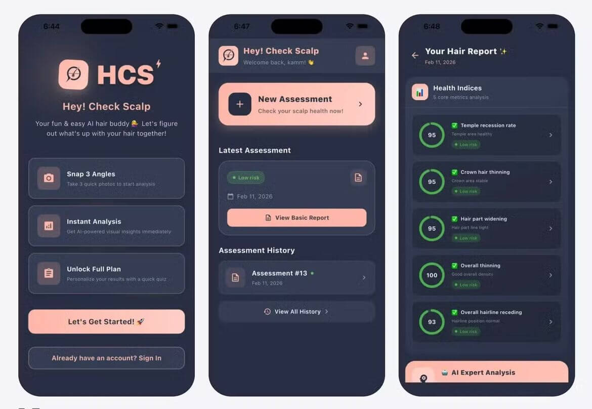 Приложение HeyCheckScalp для анализа состояния кожи головы
