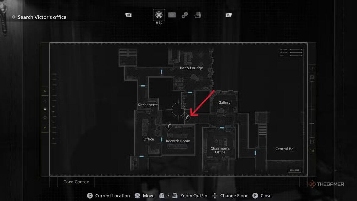 Шкаф в коридоре галереи Resident Evil Requiem