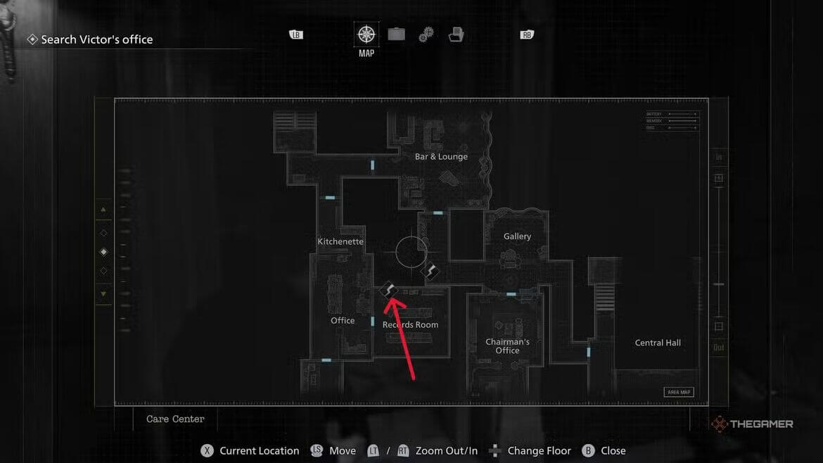 Шкаф в архиве записей Resident Evil Requiem