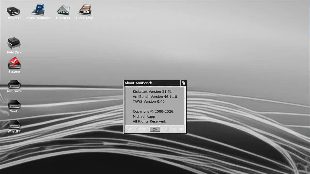Изображение к статье: TAWS обновили до 0.40: новые пресеты AmiBench и правки OS 3.2