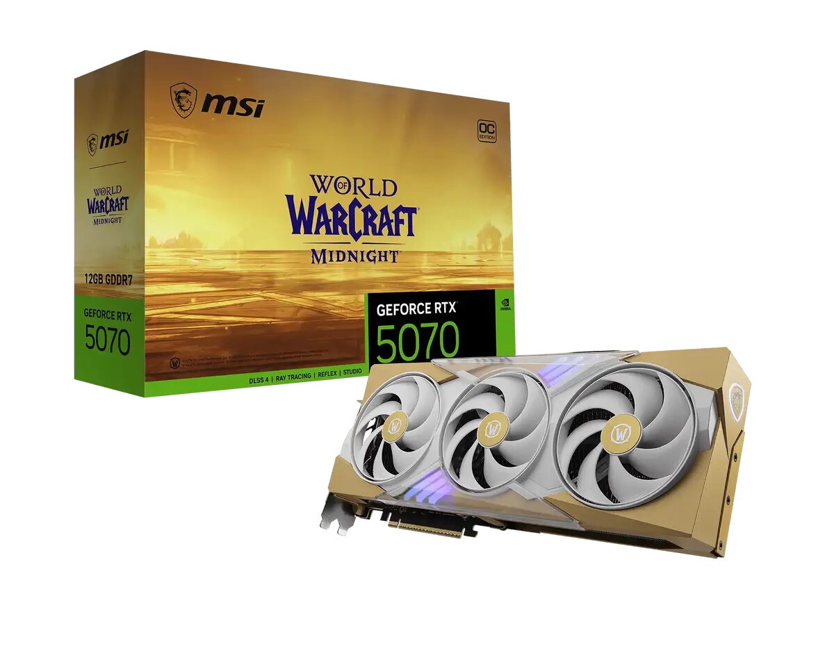 MSI показала RTX 5070 в стиле WoW Midnight Light и Void
