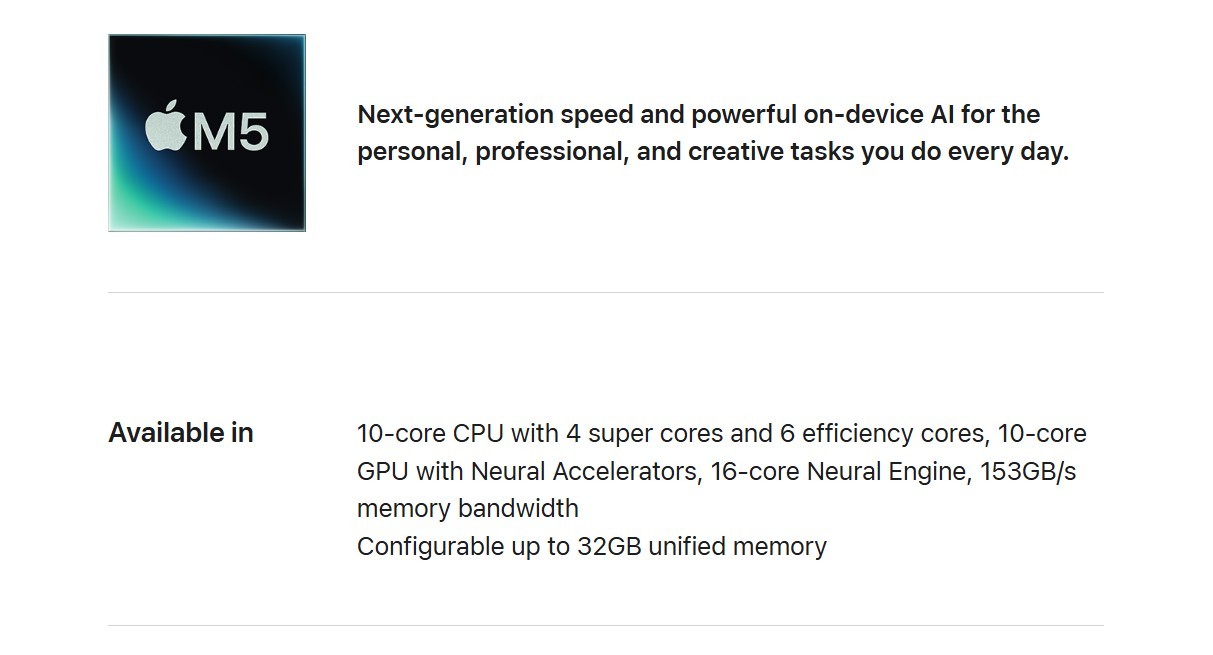 Apple переименовала ядра M5 у M5 Pro и Max те же 461 ГГц