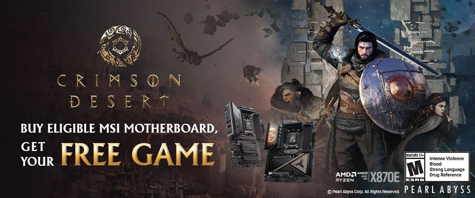 MSI дарит ключ Crimson Desert при покупке плат X870E и B850