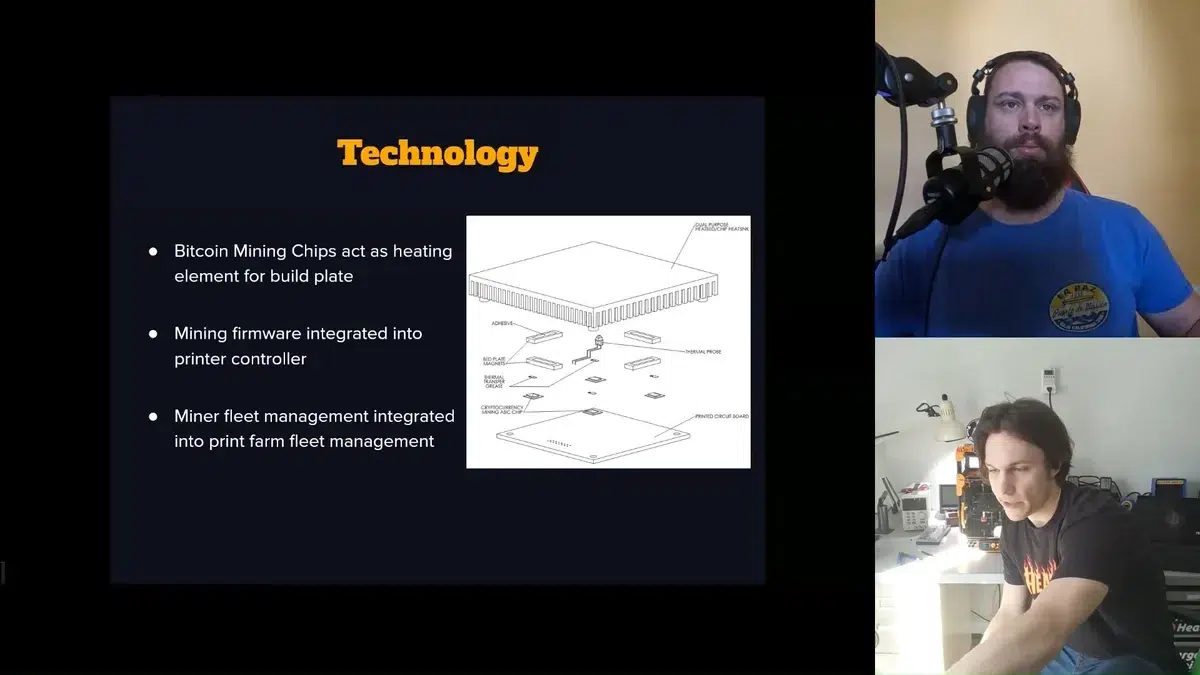 Изображение к статье: Энтузиаст собрал 3D-принтер, который майнит Bitcoin и греет стол