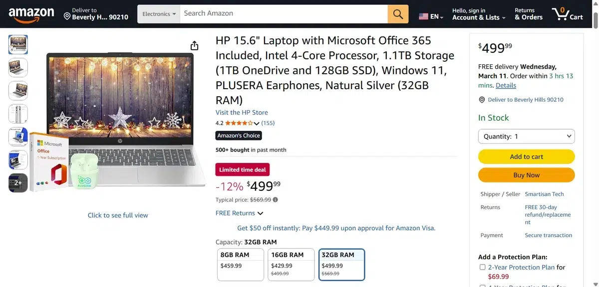 Изображение к статье: На Amazon продают &laquo;1,1 ТБ&raquo; ноутбуки HP с SSD на 128 ГБ