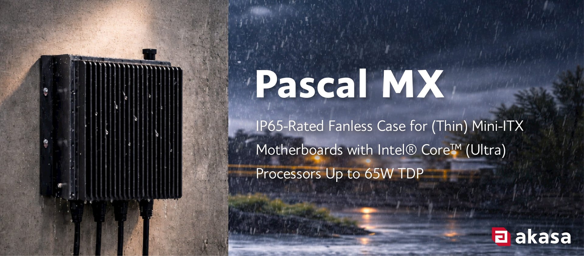 Akasa показала Pascal MX IP65 и пассивное охлаждение Mini ITX