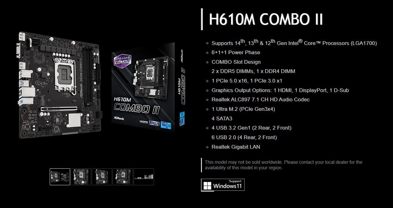 Изображение к статье: ASRock H610M COMBO II: DDR4 или DDR5 на одной плате