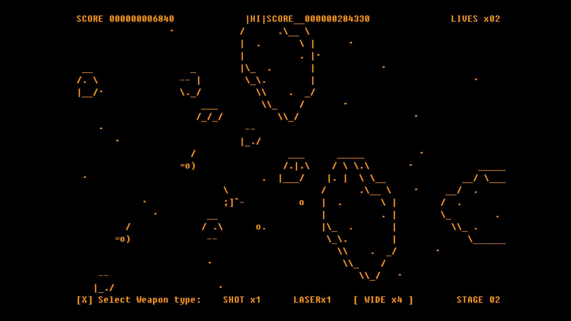 В Steam выйдет ASCII ремейк Gradius шутер с скриншотами в TXT