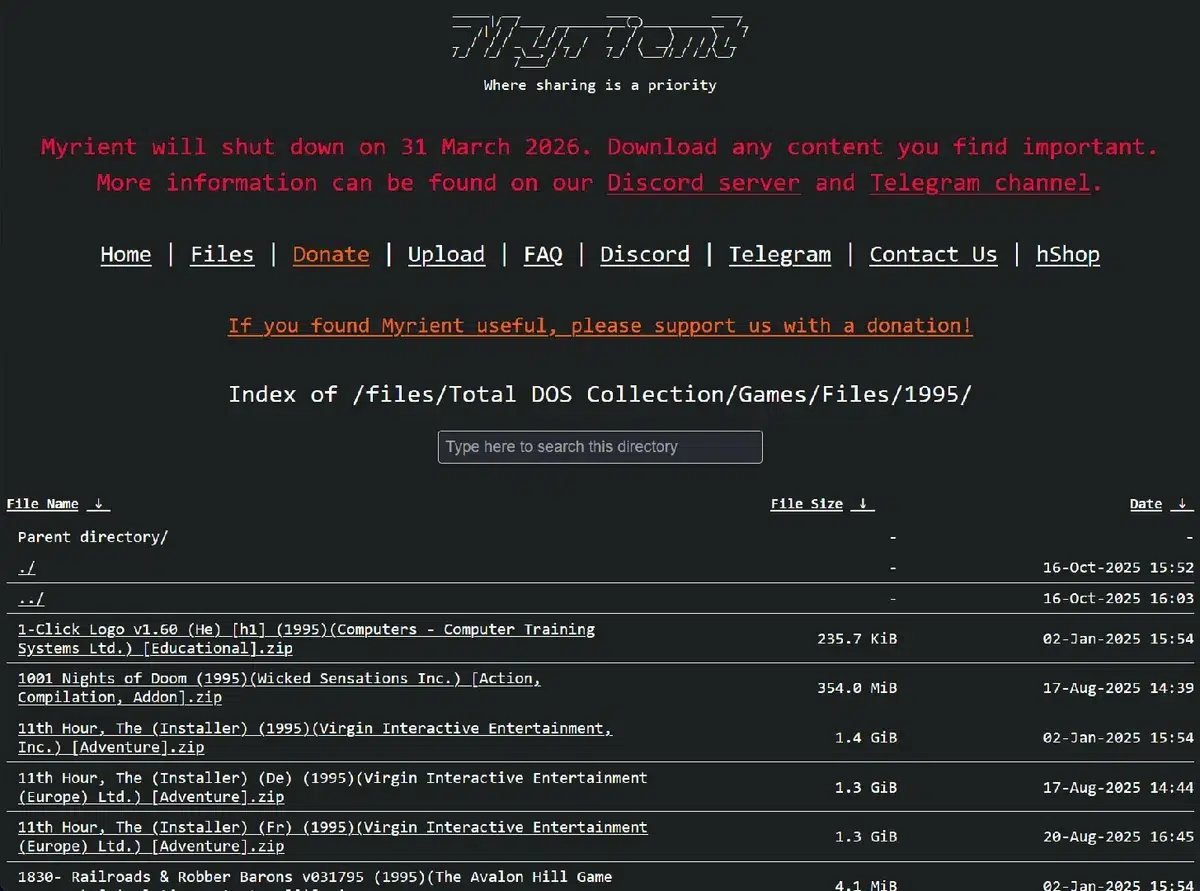 Изображение к статье: Фанаты сохранили архив Myrient на 385 ТБ: зеркало уже валидировали