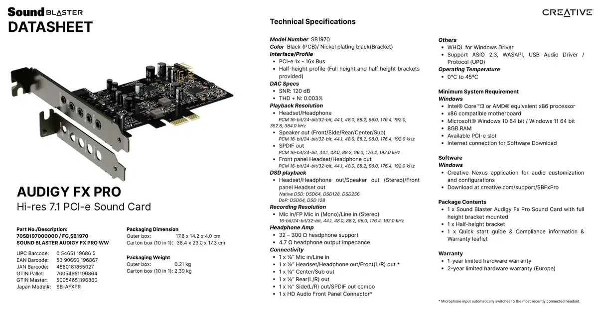 Изображение к статье: Creative выпустила Sound Blaster Audigy FX Pro 7.1 за $79,99