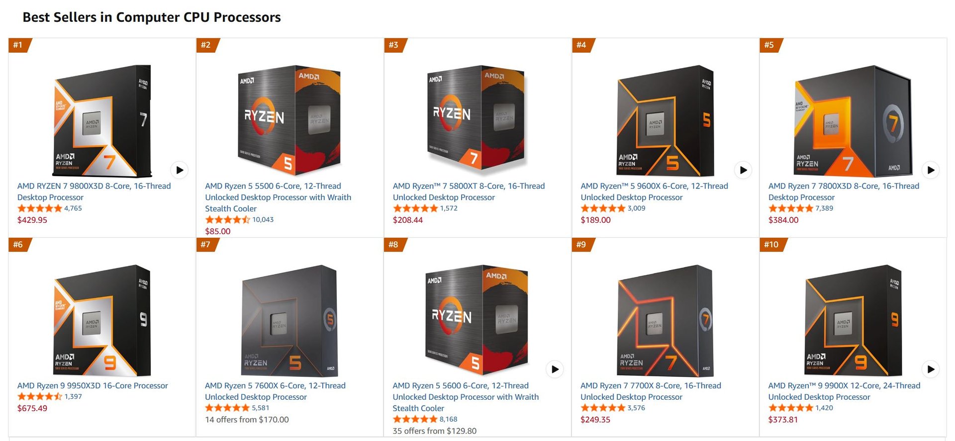 Изображение к статье: Ryzen 5 5500 за $80 снова в топе продаж: что происходит с CPU