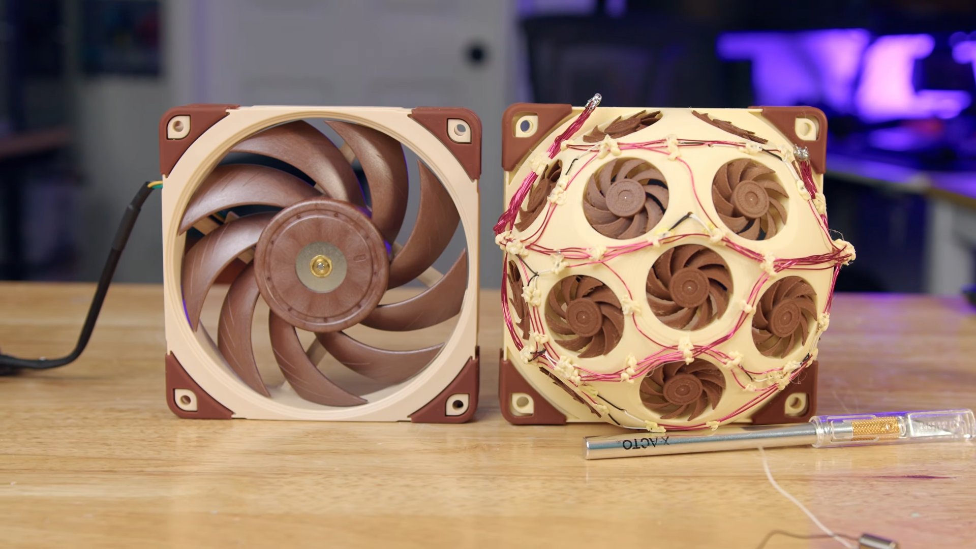 Энтузиаст собрал Fanhattan 15 мини вентиляторов вместо Noctua