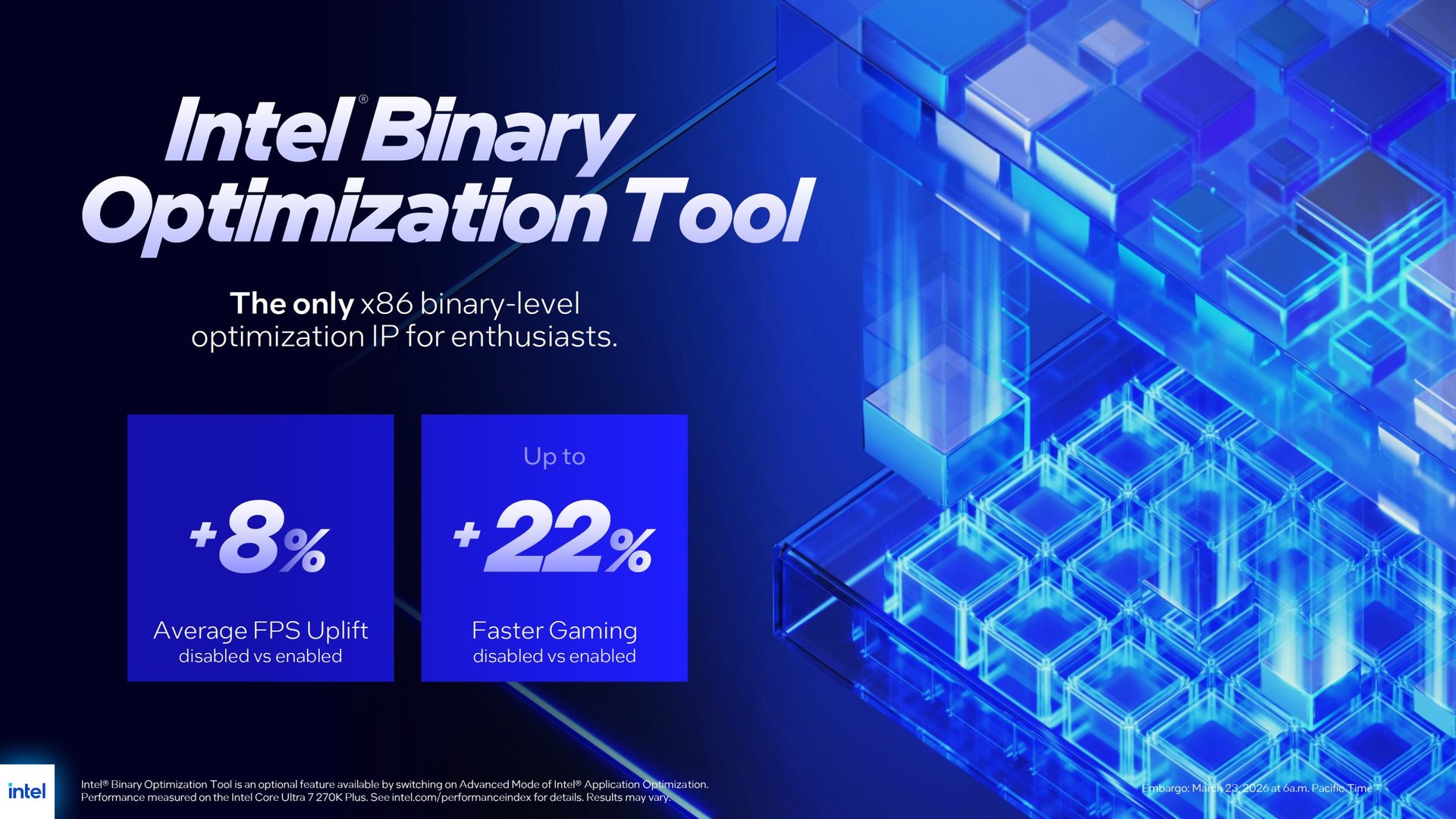 Intel раскрыла Binary Optimization Tool плюс 8 FPS в играх