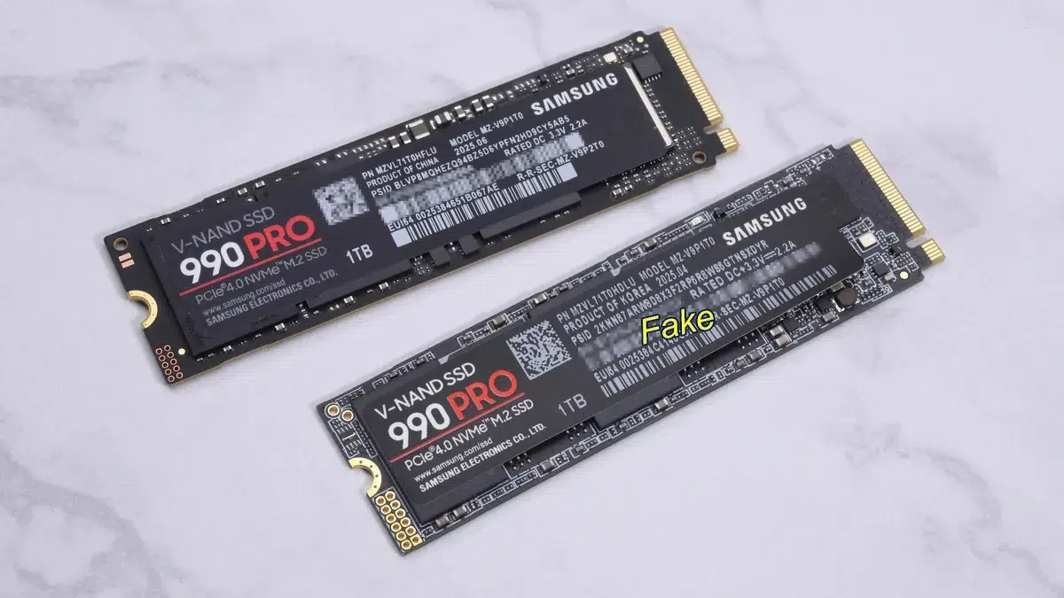 Изображение к статье: Фейковый Samsung 990 Pro почти не отличить: тесты пугают