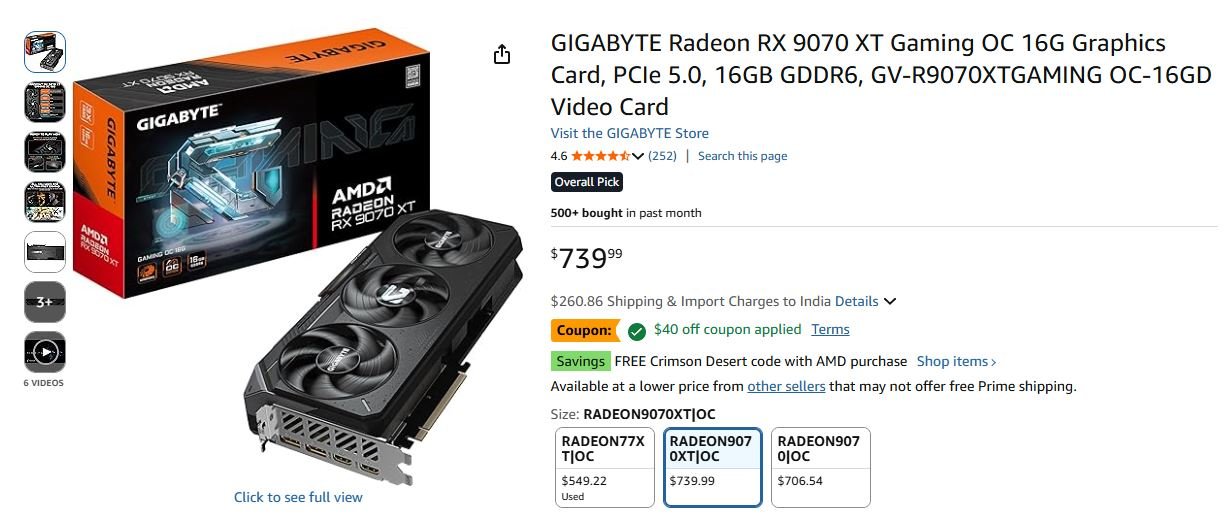 Изображение к статье: Radeon RX 9070 XT вернулась к $699: бонусом игра и железо